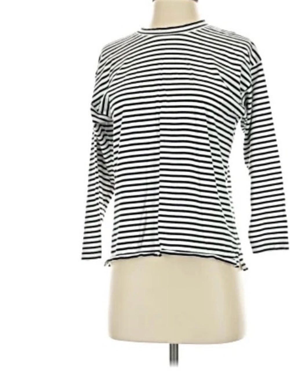 AYR Black and White Striped Long Sleeve Tee